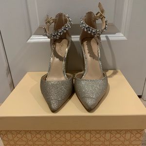 Badgley Mischka gold sparkle shoes
